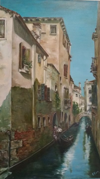 Картина под названием "Венецианский канал" - Elen Iurchevskaia, Подлинное произведение искусства, Масло