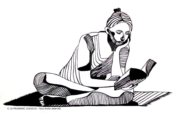 Lecture Dessin Par Elisabeth Le Prunenec Artmajeur