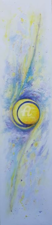 Painting titled "Astres solidaires ©…" by Elisabeth Le Prunenec, Original Artwork, Watercolor