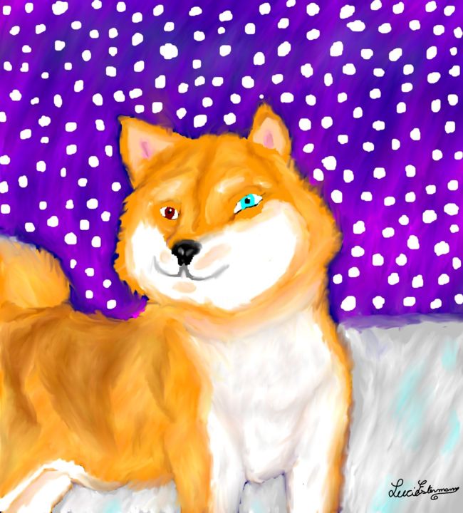 Digital Arts titled "chien de traineau" by Lucie Estermann, Original Artwork, 2D Digital Work