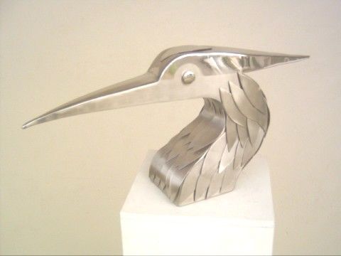 Sculpture titled "SHORE BIRD" by Luis Matos Sanchez, Original Artwork, Metals