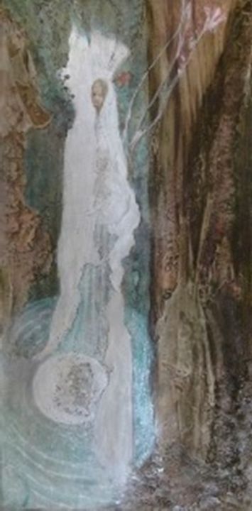「Apparition d'une da…」というタイトルの絵画 Elfiによって, オリジナルのアートワーク, アクリル