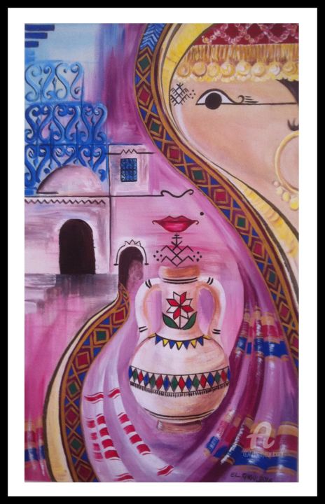 Peinture intitulée "Grain de beauté" par Lotfi El Ghoul, Œuvre d'art originale, Acrylique