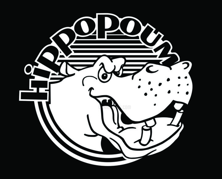 「Hippopoum」というタイトルのデジタルアーツ Javier Forteaによって, オリジナルのアートワーク, 2Dデジタルワーク