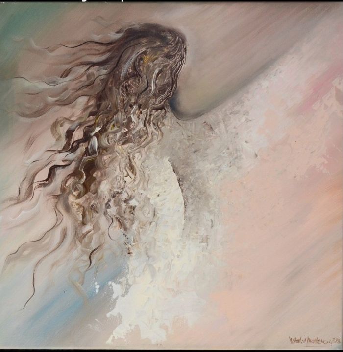 Pittura intitolato "Mujer que alcanza" da Natalia Matteucci, Opera d'arte originale, Acrilico