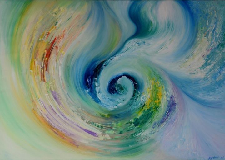 Peinture intitulée "Apertura del espiral" par Natalia Matteucci, Œuvre d'art originale, Acrylique