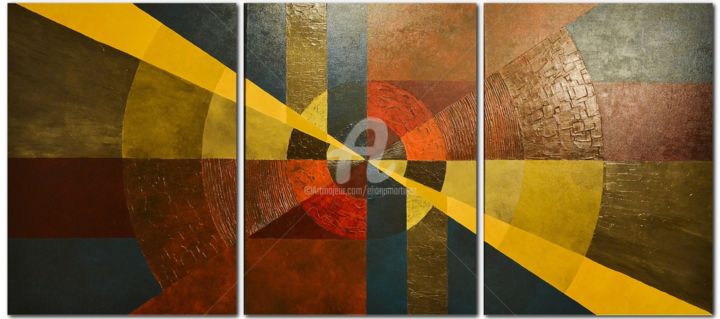 Painting titled "PASSION (Triptych)" by Eliana Martínez, Original Artwork, Acrylic