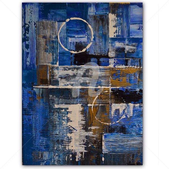 Painting titled "a BLUE NIGHT II" by Eliana Martínez, Original Artwork, Acrylic