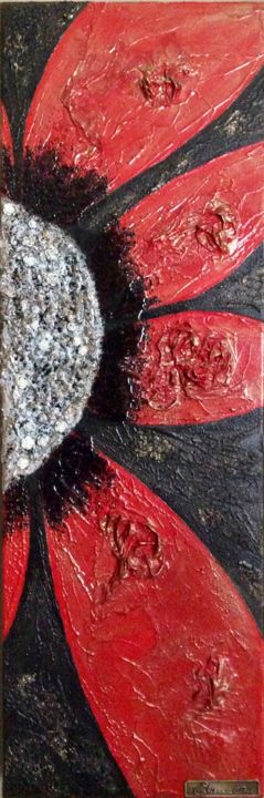 Painting titled "Rouge Passion" by Eliane Andlauer, Original Artwork, Acrylic