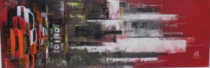 Painting titled "urban2-acrylique-12…" by Eliane Cartier, Original Artwork