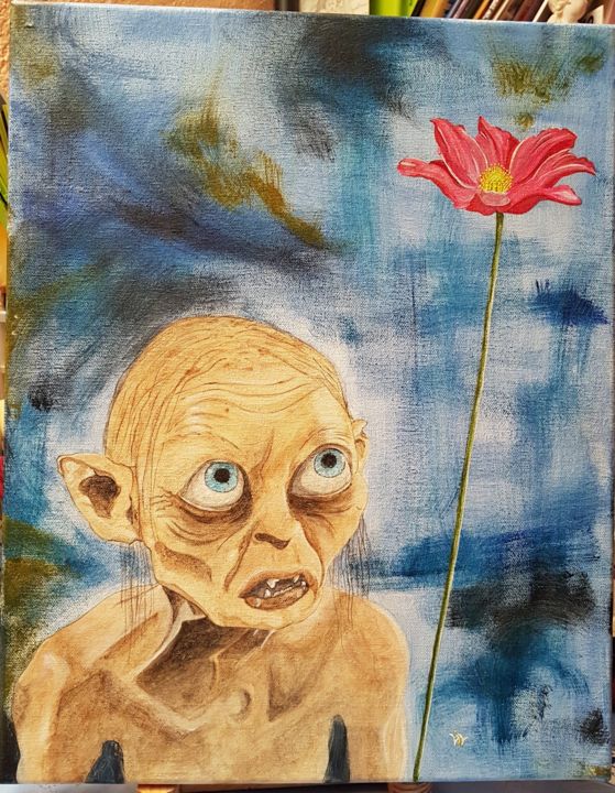 Painting titled "GOLLUM" by Lil Création Peinture, Original Artwork, Acrylic