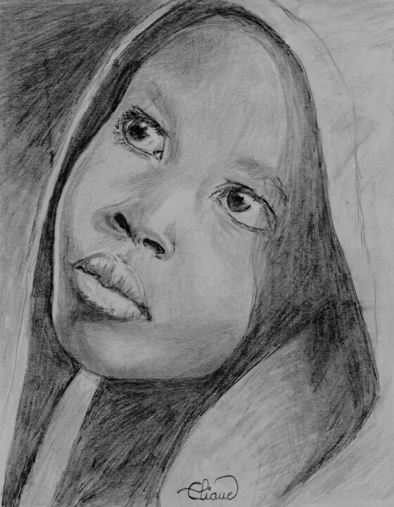 Dessin intitulée "Portrait d'enfant d…" par Eliane Debard Arnould, Œuvre d'art originale, Crayon