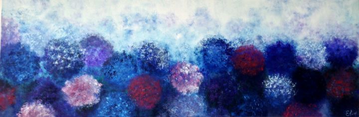 Painting titled "Hydrangea Flowers i…" by Eliane Ellie, Original Artwork, Oil
