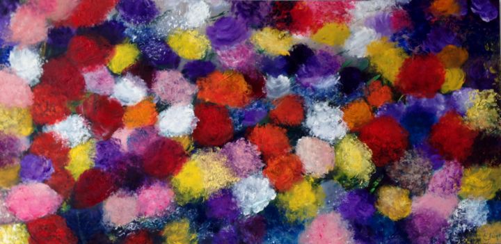 Painting titled "Flowers from Spring…" by Eliane Ellie, Original Artwork, Oil