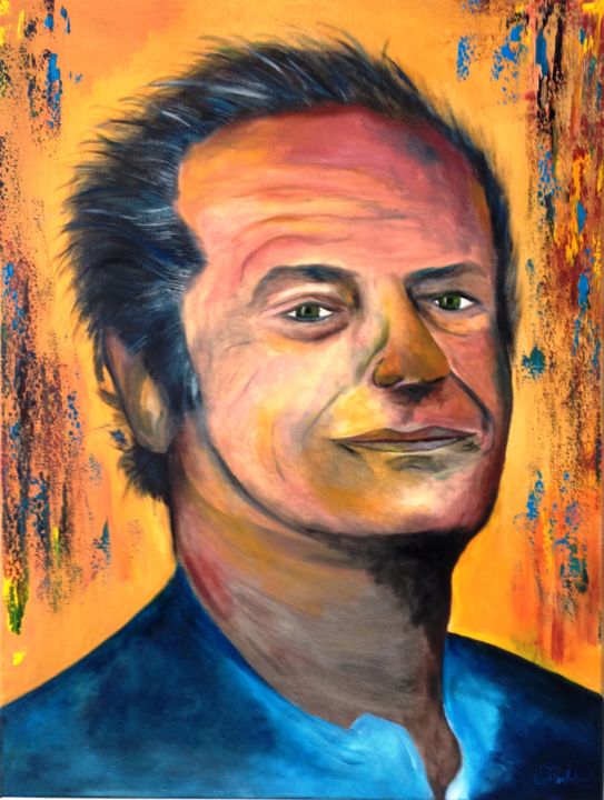 Peinture intitulée "Jack Nicholson -  F…" par Eliane Ellie, Œuvre d'art originale, Huile