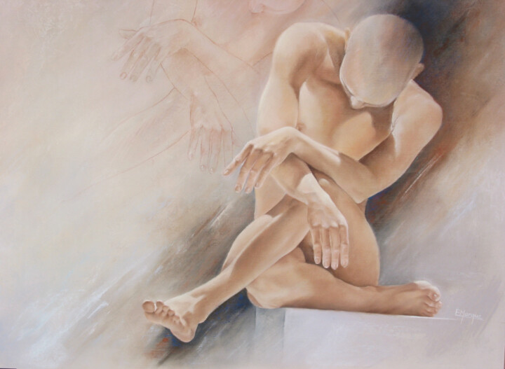 Painting titled "En équilibre    60x…" by Eliane Marque, Original Artwork, Pastel