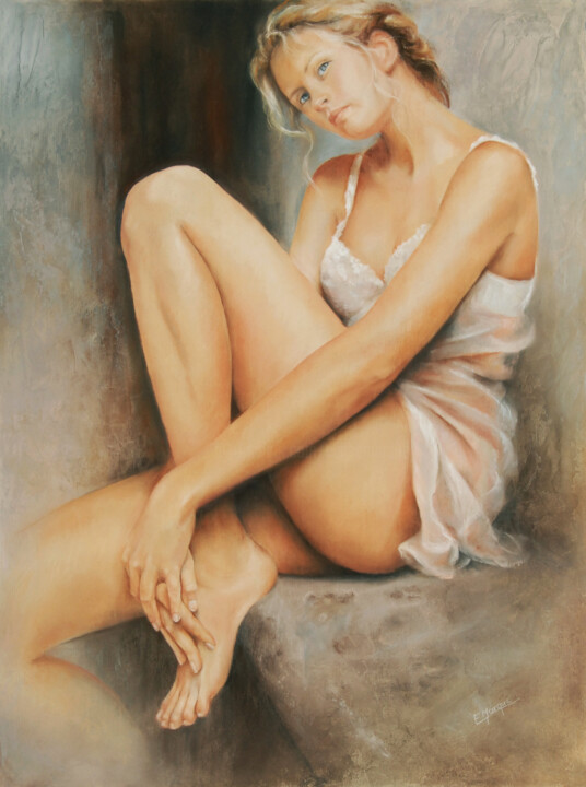 Painting titled "ELIANE  MARQUE  -…" by Eliane Marque, Original Artwork, Pastel Mounted on artwork_cat.