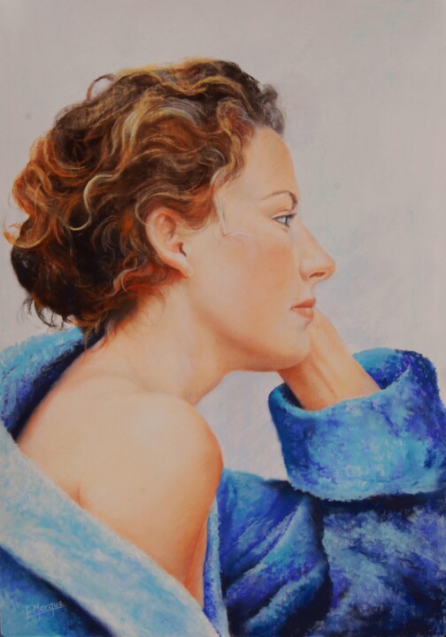 Peinture intitulée "ELIANE MARQUE - A q…" par Eliane Marque, Œuvre d'art originale, Pastel