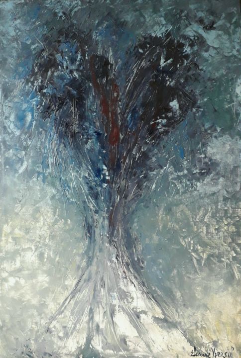 Peinture intitulée "L'arbre de vie" par Eliane Ypersiel, Œuvre d'art originale, Huile Monté sur Châssis en bois