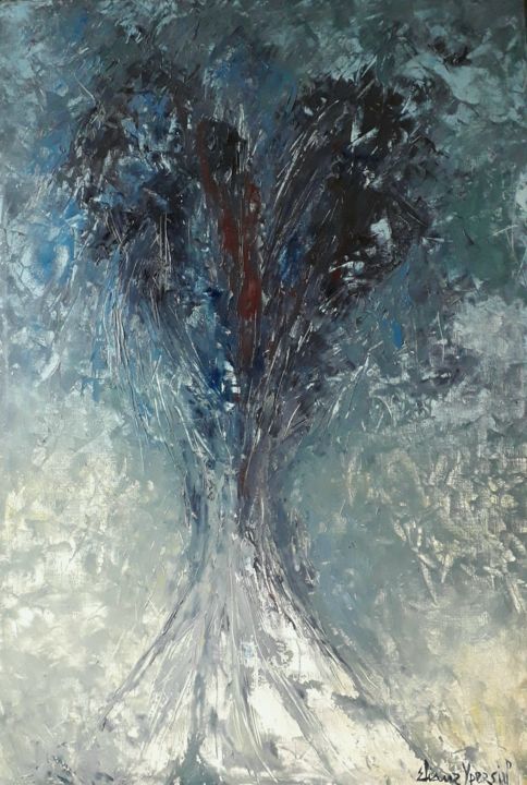 Peinture intitulée "L'arbre de vie" par Eliane Ypersiel, Œuvre d'art originale, Huile