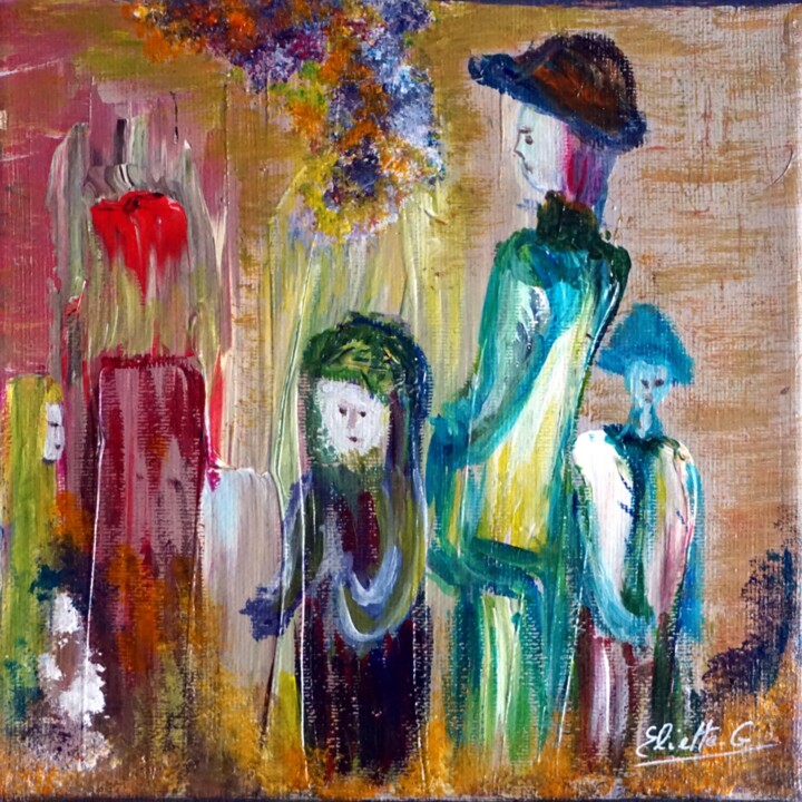 Painting titled "Délicieuse rencontre" by Eliette Gaurin, Original Artwork, Acrylic