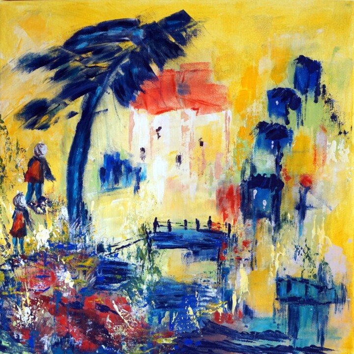 Painting titled "Doux songe féérique" by Eliette Gaurin, Original Artwork, Acrylic