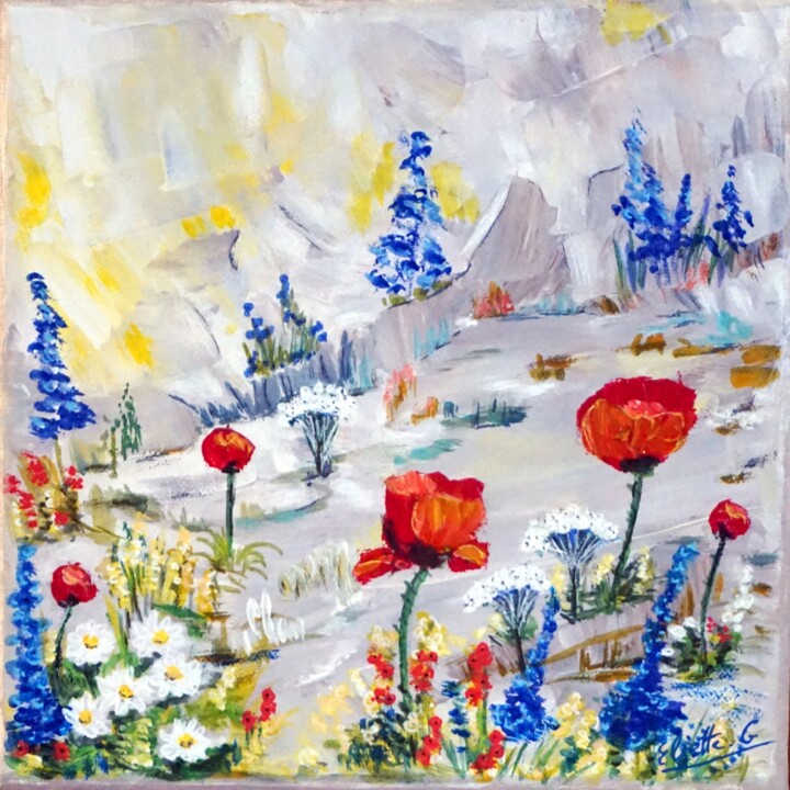 Painting titled "Splendeurs d'un ins…" by Eliette Gaurin, Original Artwork, Acrylic