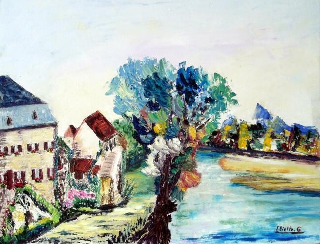 Peinture intitulée "Apremont" par Eliette Gaurin, Œuvre d'art originale, Huile