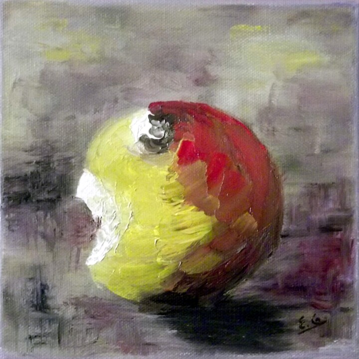 Painting titled "Pomme d'Adam" by Eliette Gaurin, Original Artwork, Oil