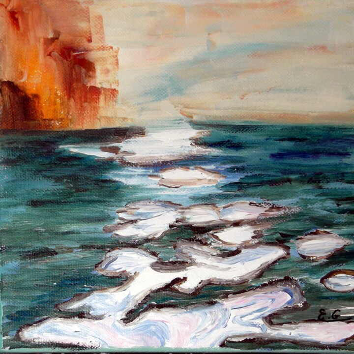 Painting titled "reflets-argentes-ac…" by Eliette Gaurin, Original Artwork, Acrylic