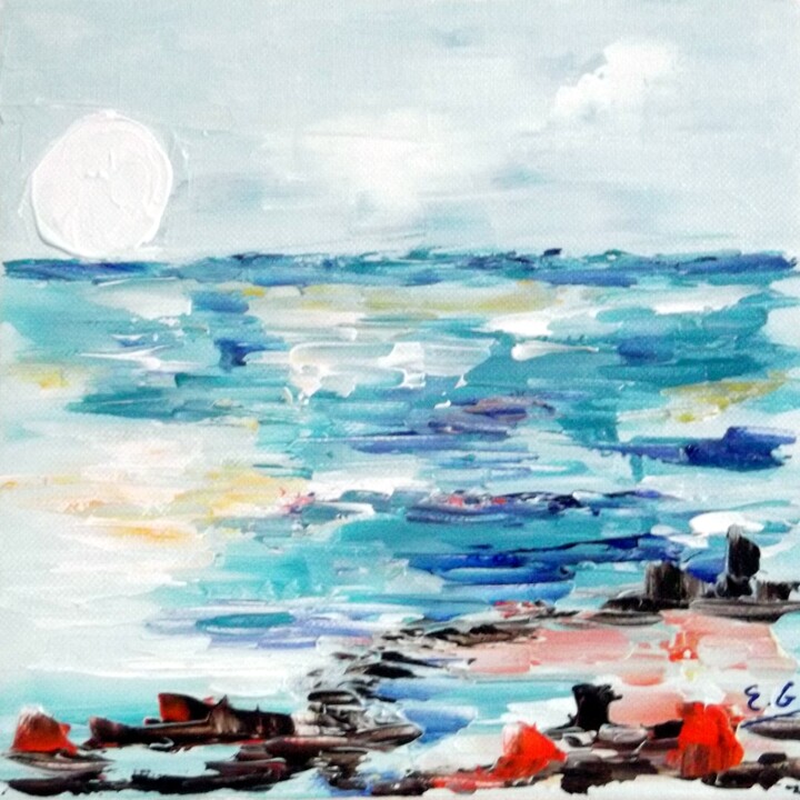 Painting titled "ocean-des-possibles…" by Eliette Gaurin, Original Artwork, Acrylic