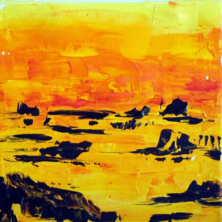 Painting titled "bord-de-mer-acryl-2…" by Eliette Gaurin, Original Artwork, Acrylic