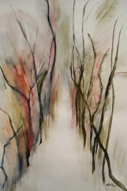 Peinture intitulée "Chemin de vie" par Eliette Graf, Œuvre d'art originale, Huile