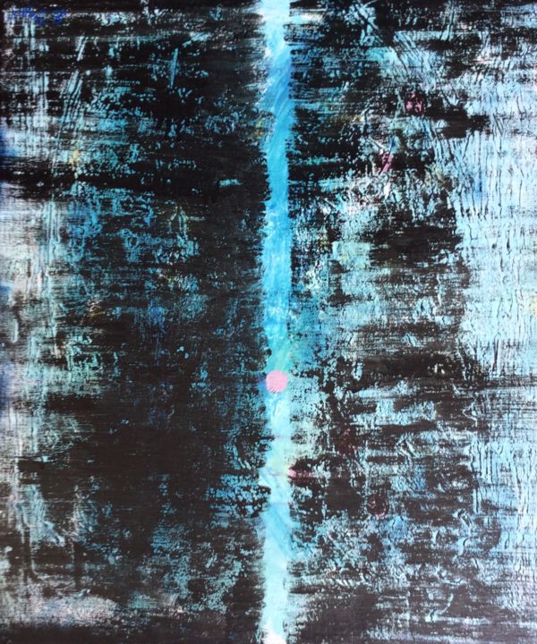 Peinture intitulée "deuil bleu" par Eliette Sagot, Œuvre d'art originale, Huile