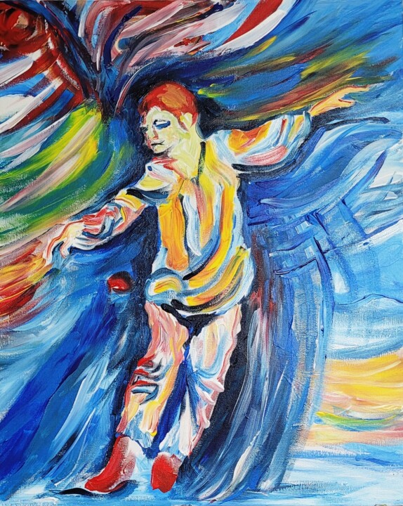 Schilderij getiteld "Dancing" door Eli Gross, Origineel Kunstwerk, Acryl