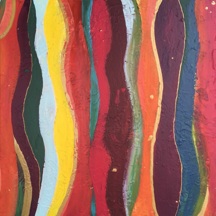 Peinture intitulée "Effluves de cognac" par Elisabeth Massie, Œuvre d'art originale, Acrylique