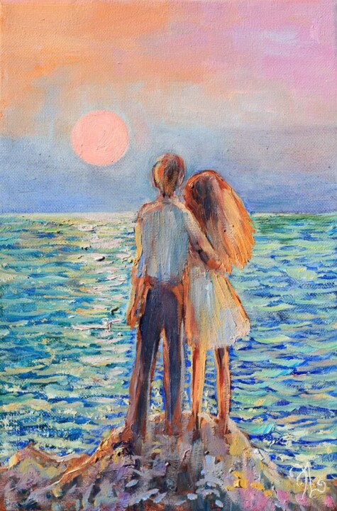 绘画 标题为“Romantic Sunset” 由Elina Vetrova, 原创艺术品, 油