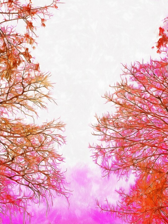 Digital Arts titled "WINTER.... EVENING.…" by Elina Geyer, Original Art, Digital Painting