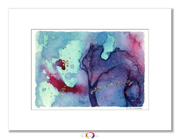 Digital Arts titled "Universo 3" by Elio Luciano, Original Artwork, Watercolor Mounted on Other rigid panel