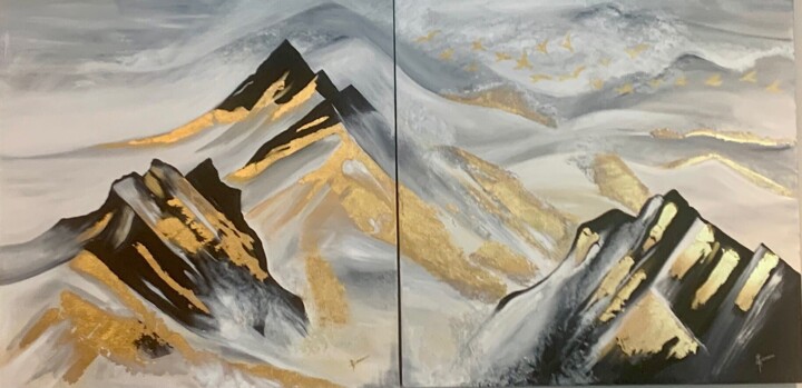 Painting titled "Everest" by Elionore Bayram, Original Artwork, Acrylic