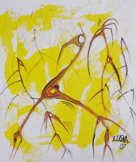 Malerei mit dem Titel "Mangrove-Soleil-Vie…" von Elisa Albert, Original-Kunstwerk