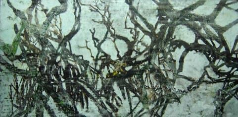 Painting titled "Mangrove blanche" by Elisa Albert, Original Artwork, Oil