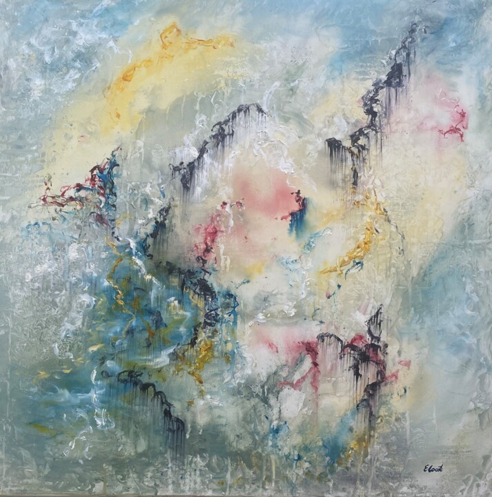 Painting titled "Summer Drizzle" by Elisa Cook, Original Artwork, Oil