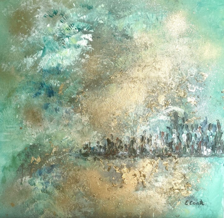 Painting titled "Evening of Golden M…" by Elisa Cook, Original Artwork, Acrylic