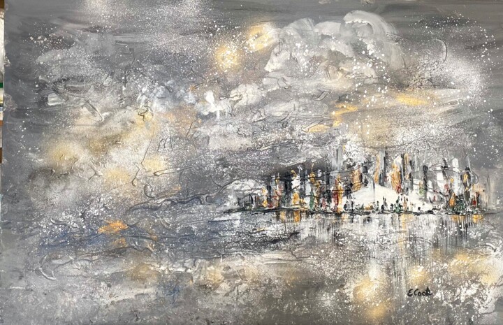 Pittura intitolato "Stormy Skies" da Elisa Cook, Opera d'arte originale, Acrilico