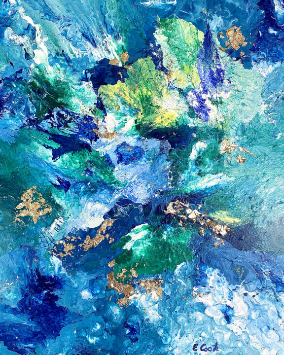 Painting titled "Bright Splash" by Elisa Cook, Original Artwork, Acrylic
