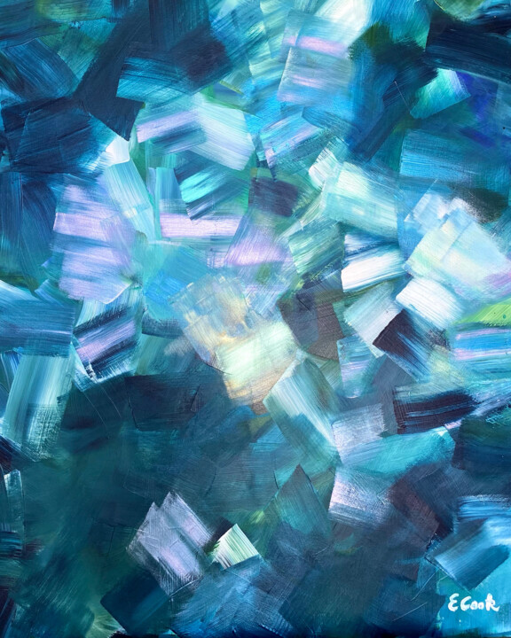 Malerei mit dem Titel "Iridescent Slivers" von Elisa Cook, Original-Kunstwerk, Acryl