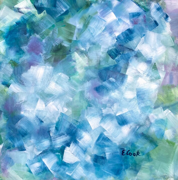 Painting titled "Fluorite Crystals" by Elisa Cook, Original Artwork, Acrylic