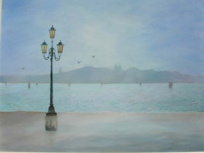 Painting titled "Prélude à Venise" by Elisa Cook, Original Artwork, Oil