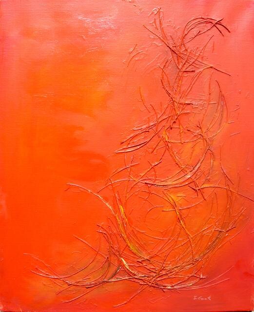 Painting titled "Tropiques" by Elisa Cook, Original Artwork, Oil